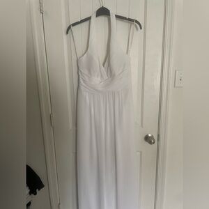 White halter style dress Davids Bridal studio size 10
